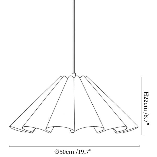 Parasol Pleated Fabric Pendant Light