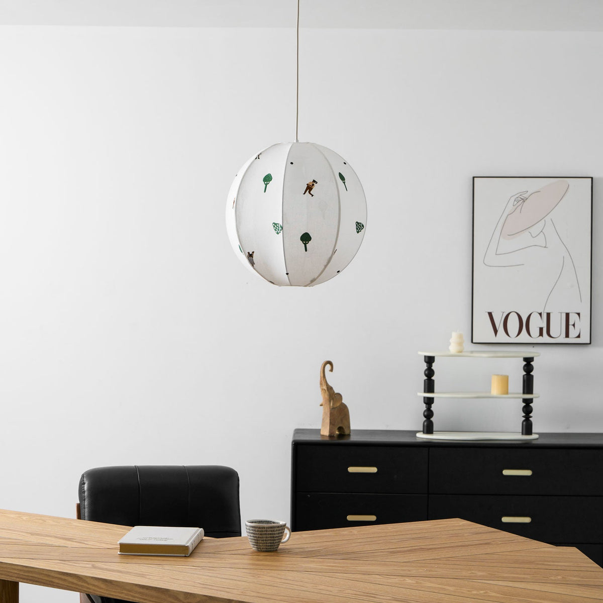 Park Embroidered Textile Pendant Lamp