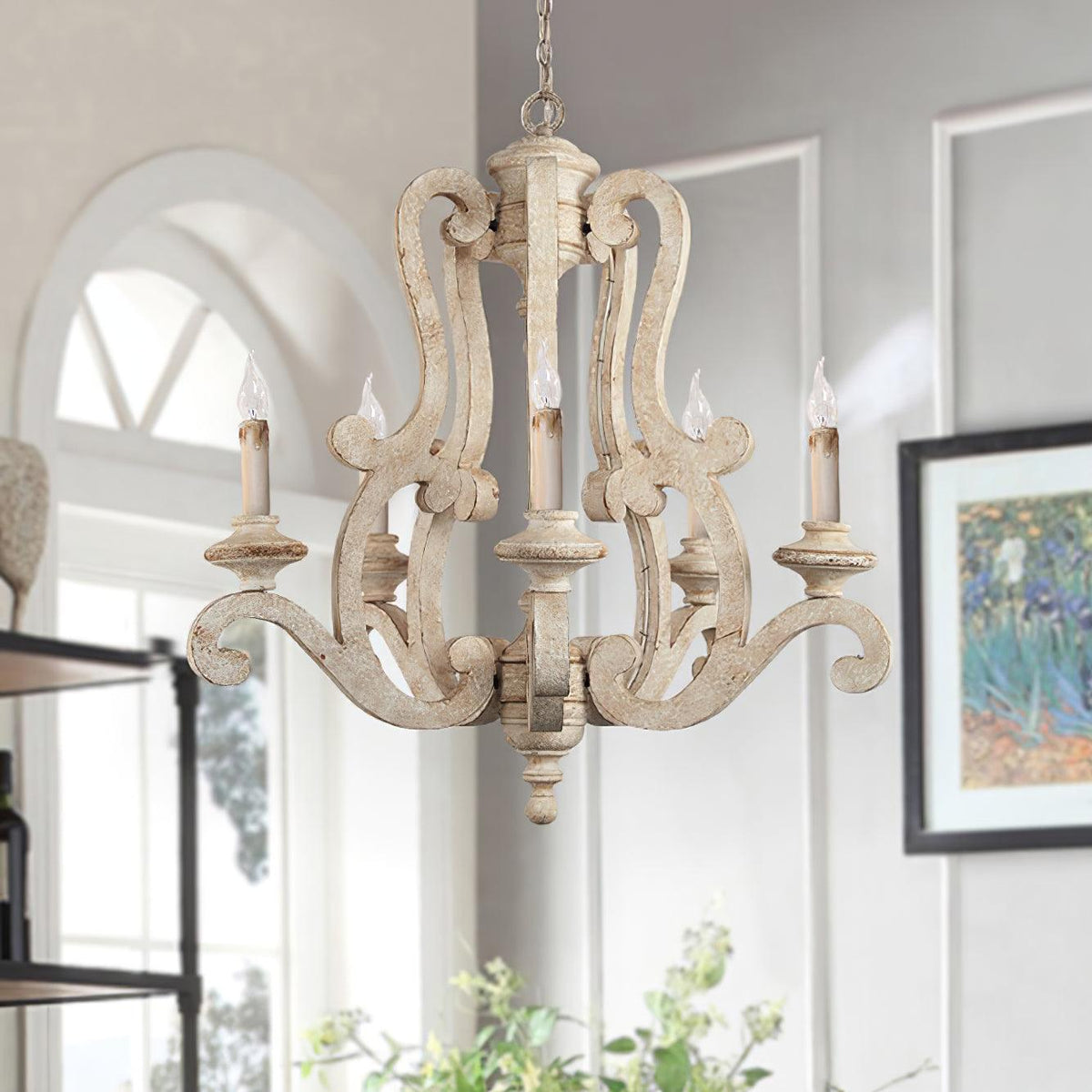 Parrotuncle Wooden Candle Chandelier
