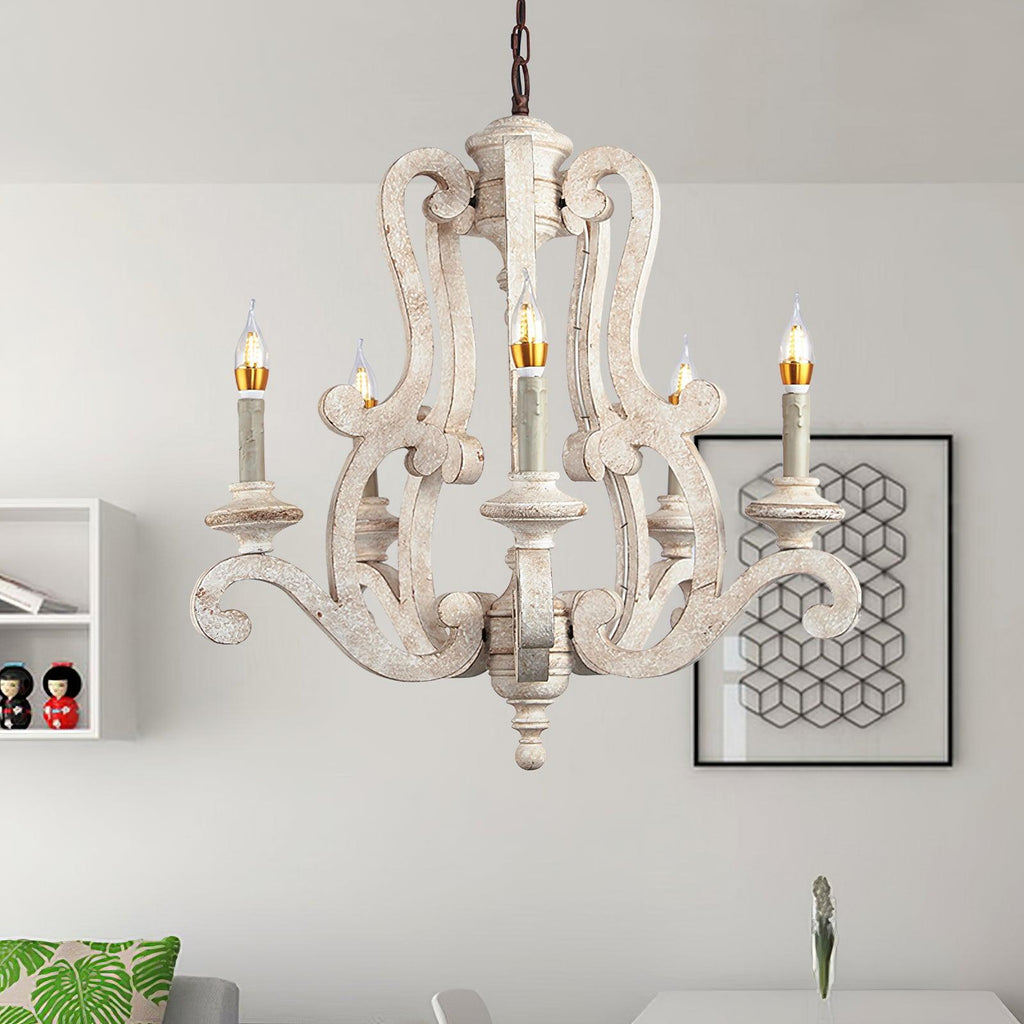 Parrotuncle Wooden Candle Chandelier