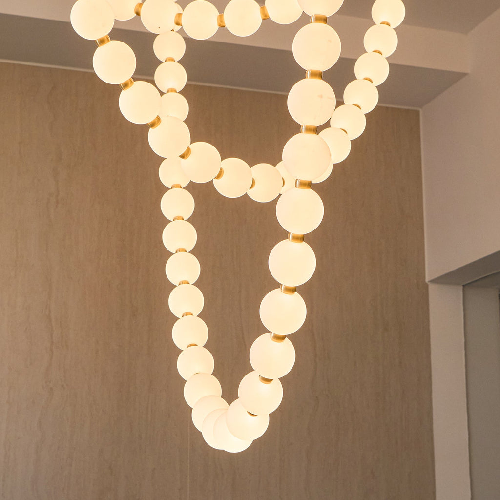 Pearl Glass Necklace Balls Chandelier