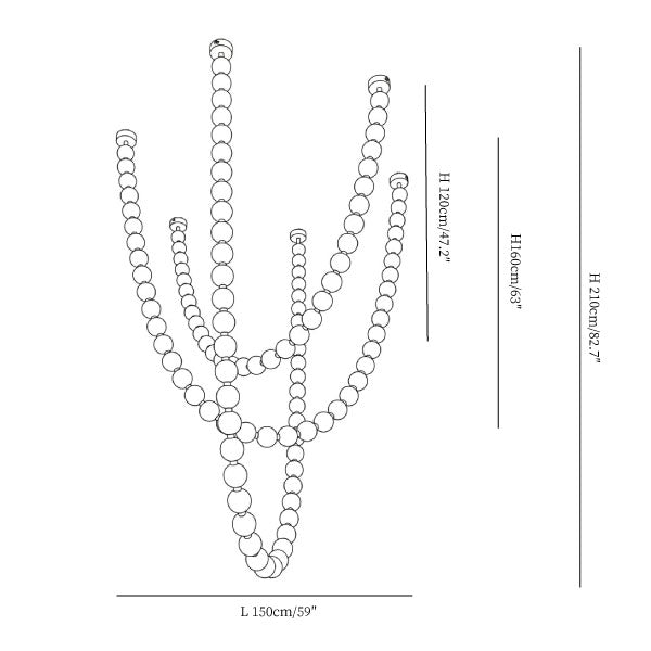 Pearl Glass Necklace Balls Chandelier