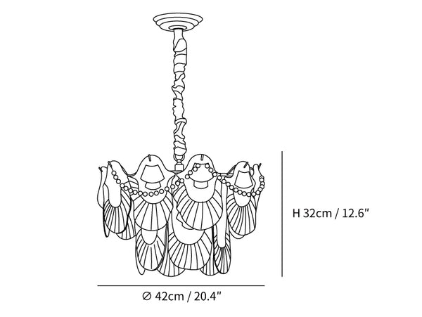 Pearl Glass Shell Chandelier