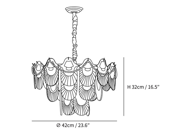 Pearl Glass Shell Chandelier