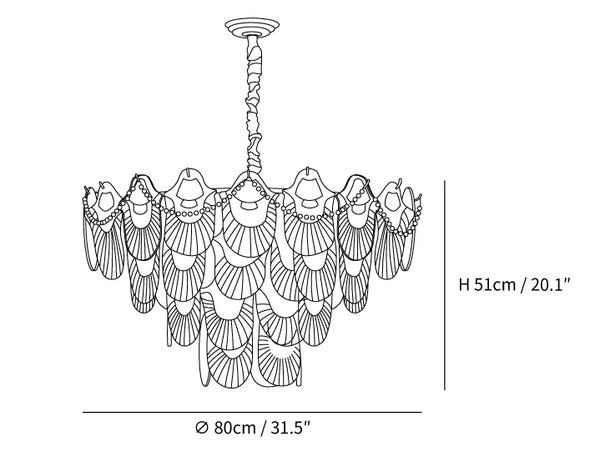 Pearl Glass Shell Chandelier