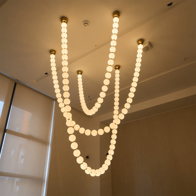 Pearl Glass Necklace Balls Chandelier