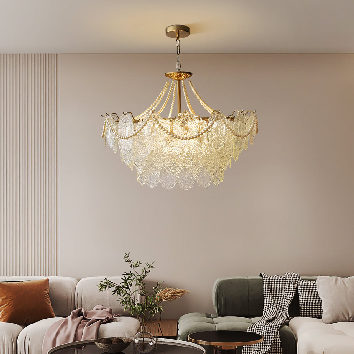 Pearls Glass Chandelier