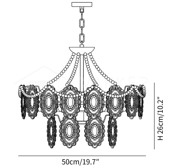 Pearls Glass Chandelier