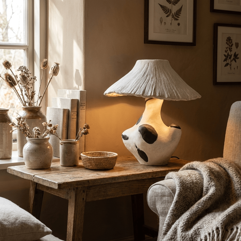 Pebble - Inlay Sculptural Plaster Table Lamp