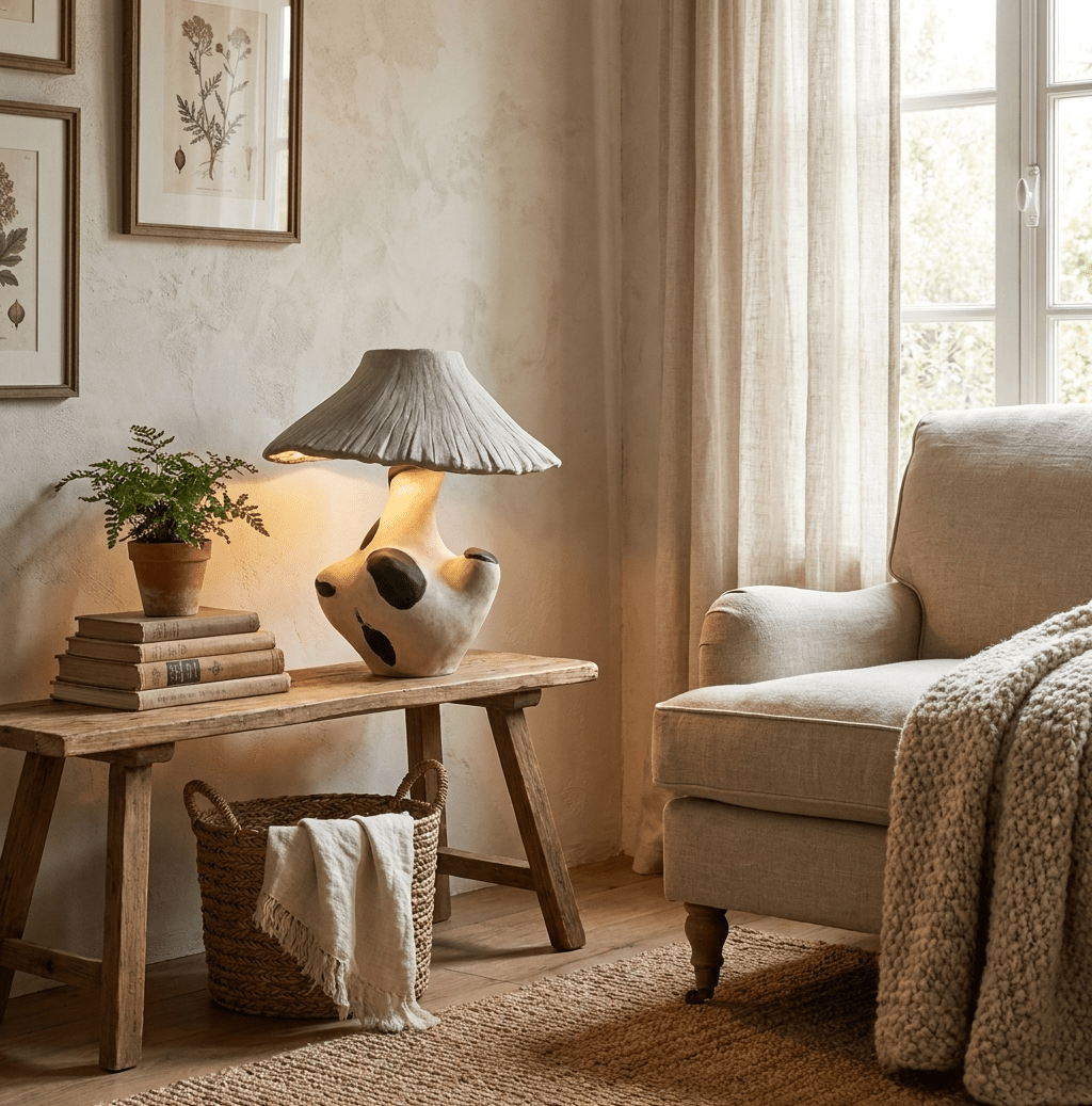 Pebble - Inlay Sculptural Plaster Table Lamp