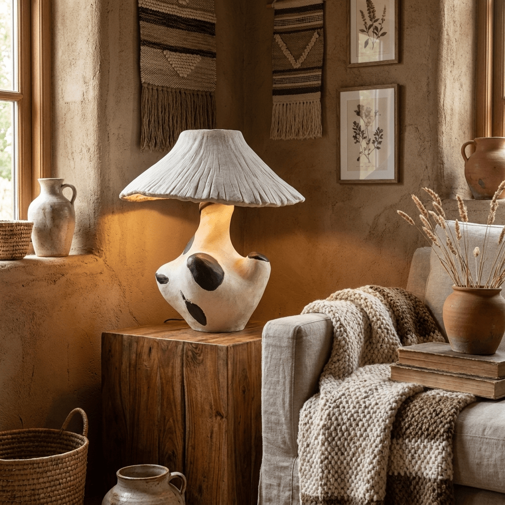 Pebble - Inlay Sculptural Plaster Table Lamp