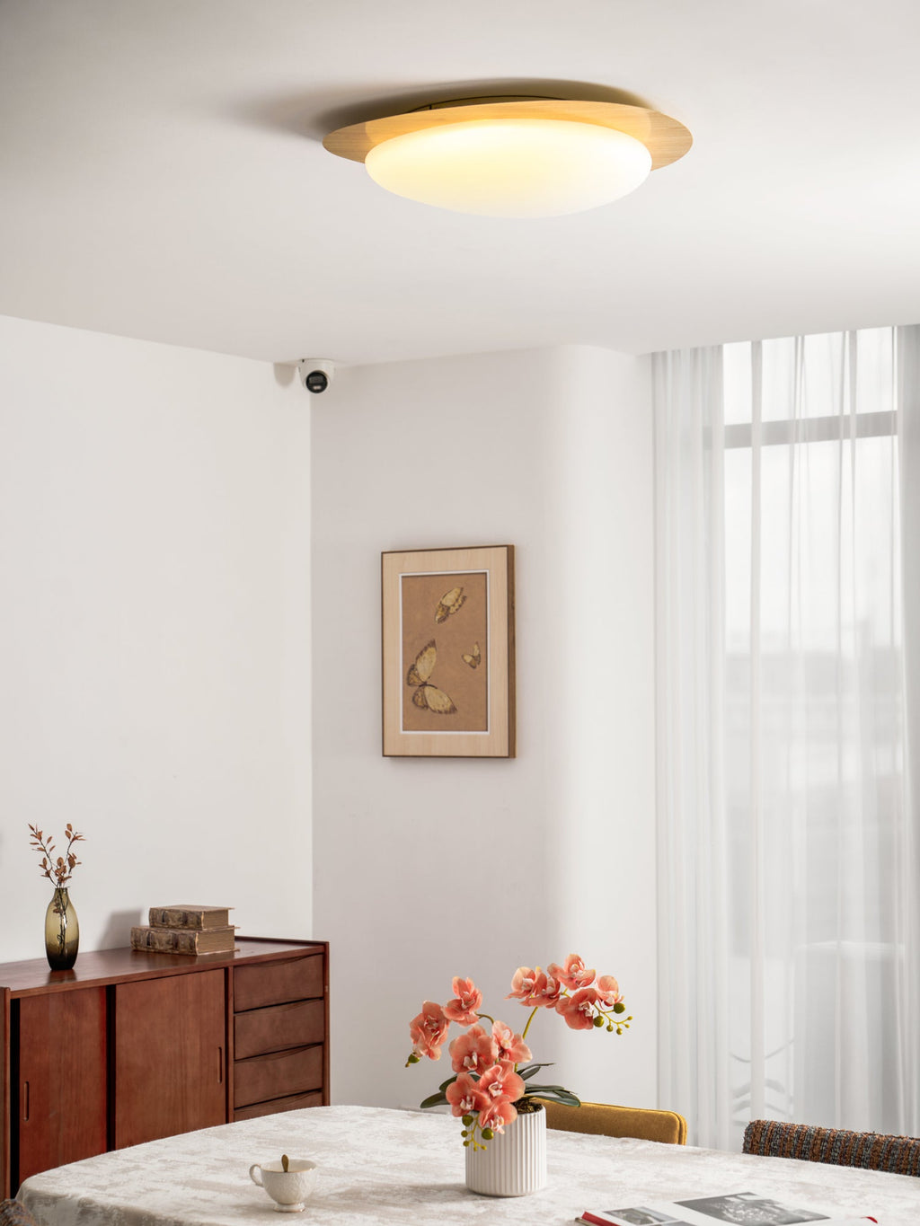 Pebble Walnut Ceiling Light