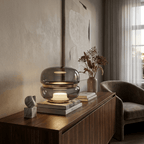 Perla Smoke Glass Table Lamp