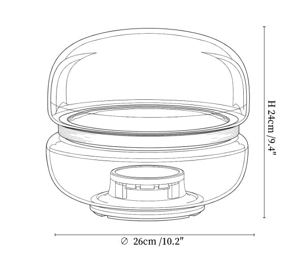 Perla Smoke Glass Table Lamp