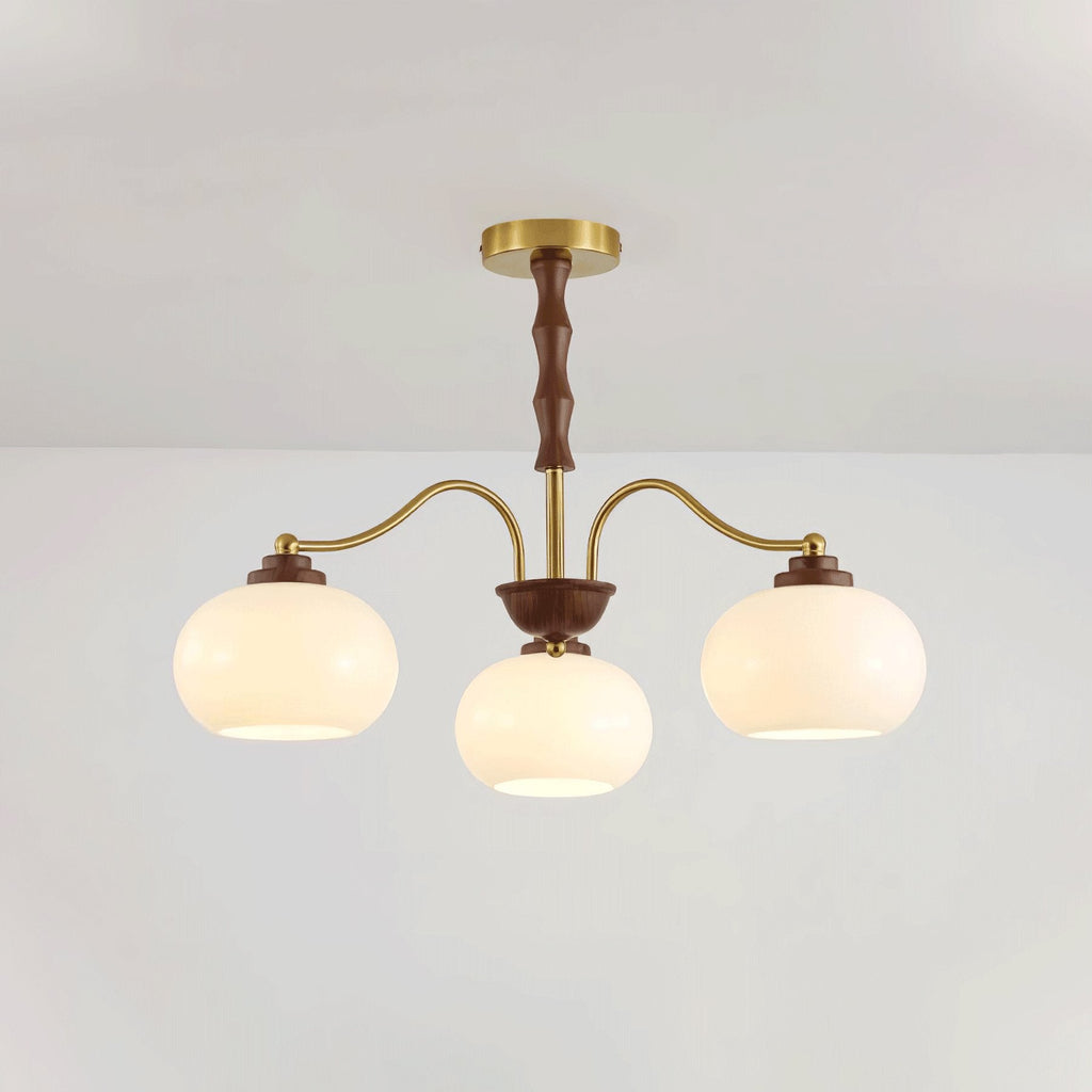 Persimmon Glass Globe Chandelier
