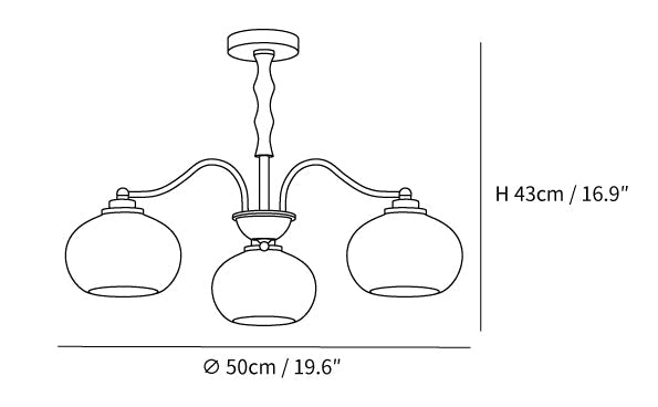 Persimmon Glass Globe Chandelier