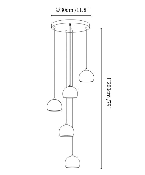 Petal Alabaster Dome Staircase Chandelier