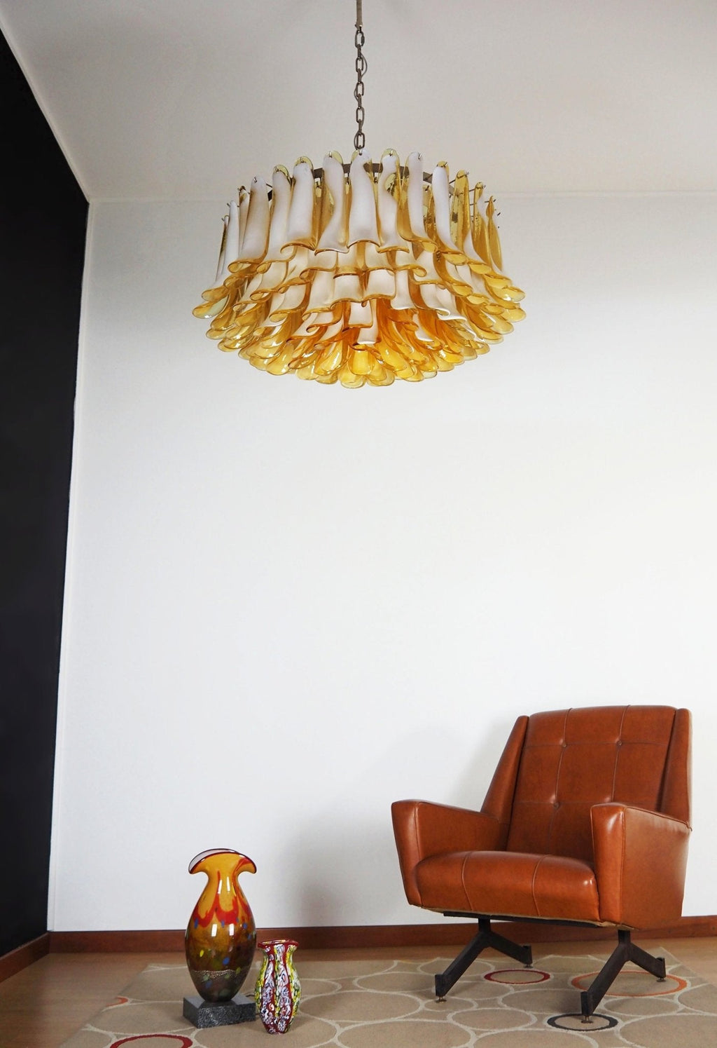 Petal Amber Murano Glass Chandelier