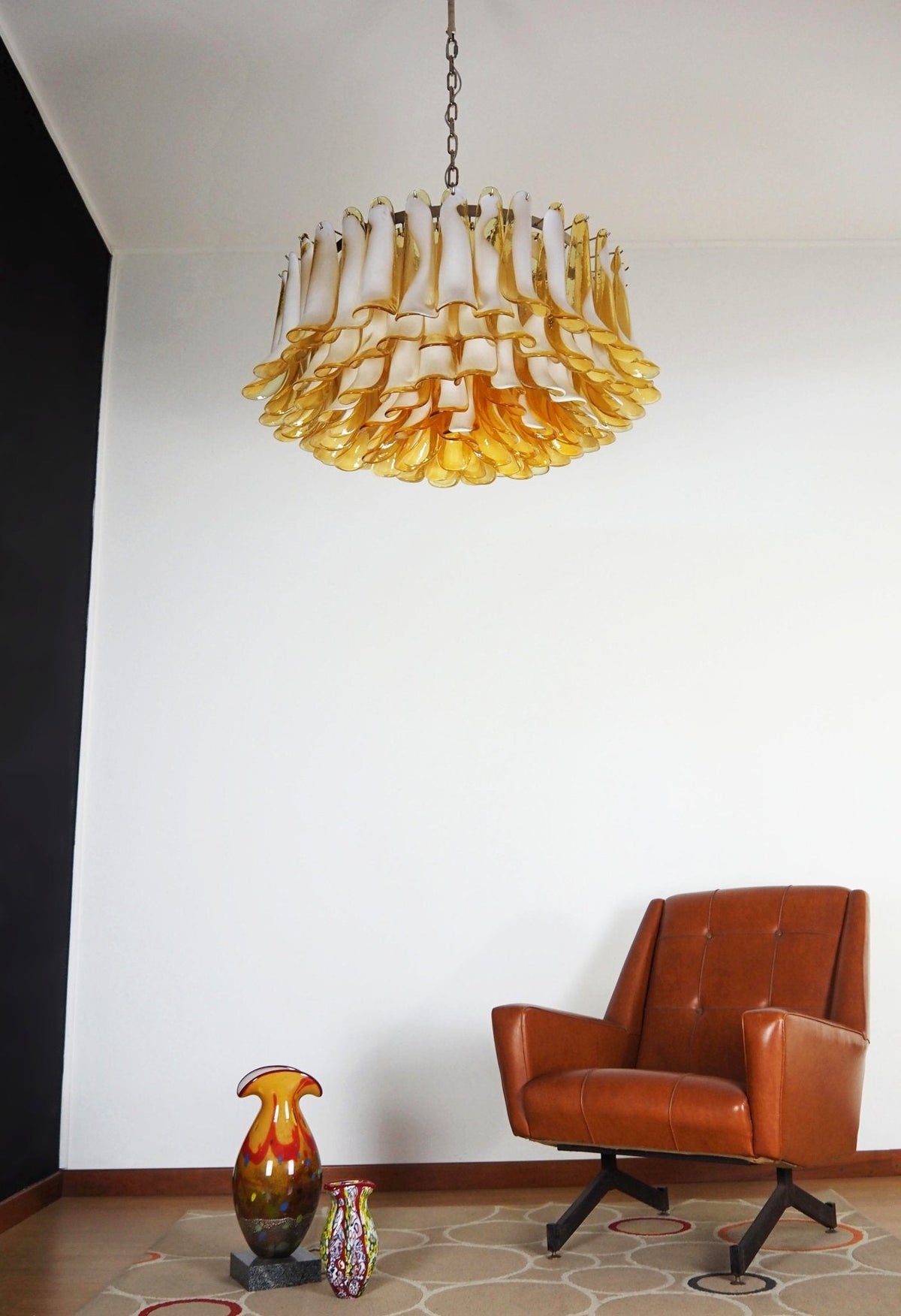 Petal Amber Murano Glass Chandelier