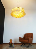 Petal Amber Murano Glass Chandelier