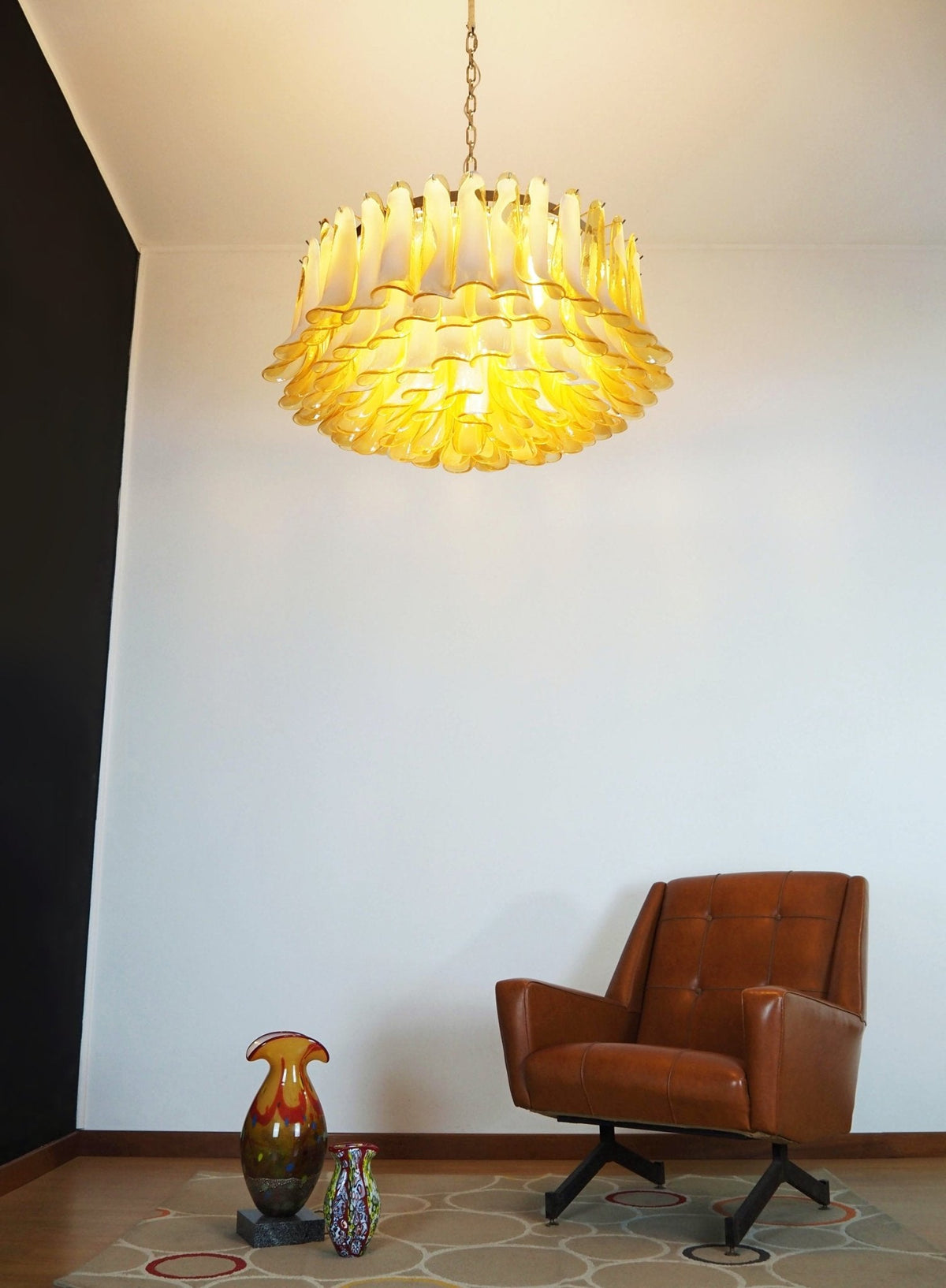 Petal Amber Murano Glass Chandelier