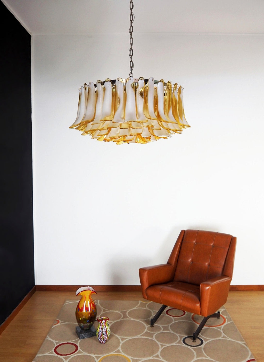 Petal Amber Murano Glass Chandelier