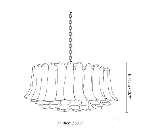 Petal Amber Glass Chandelier