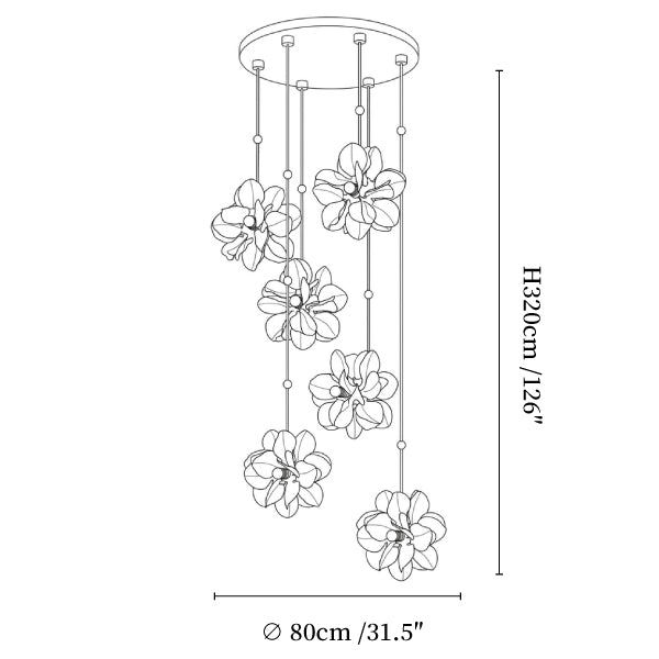Petal Cascade Multi-Light Chandelier