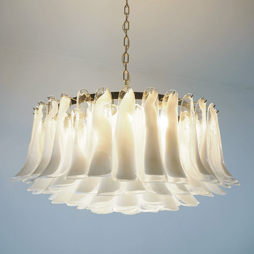 Petals White Murano Chandelier