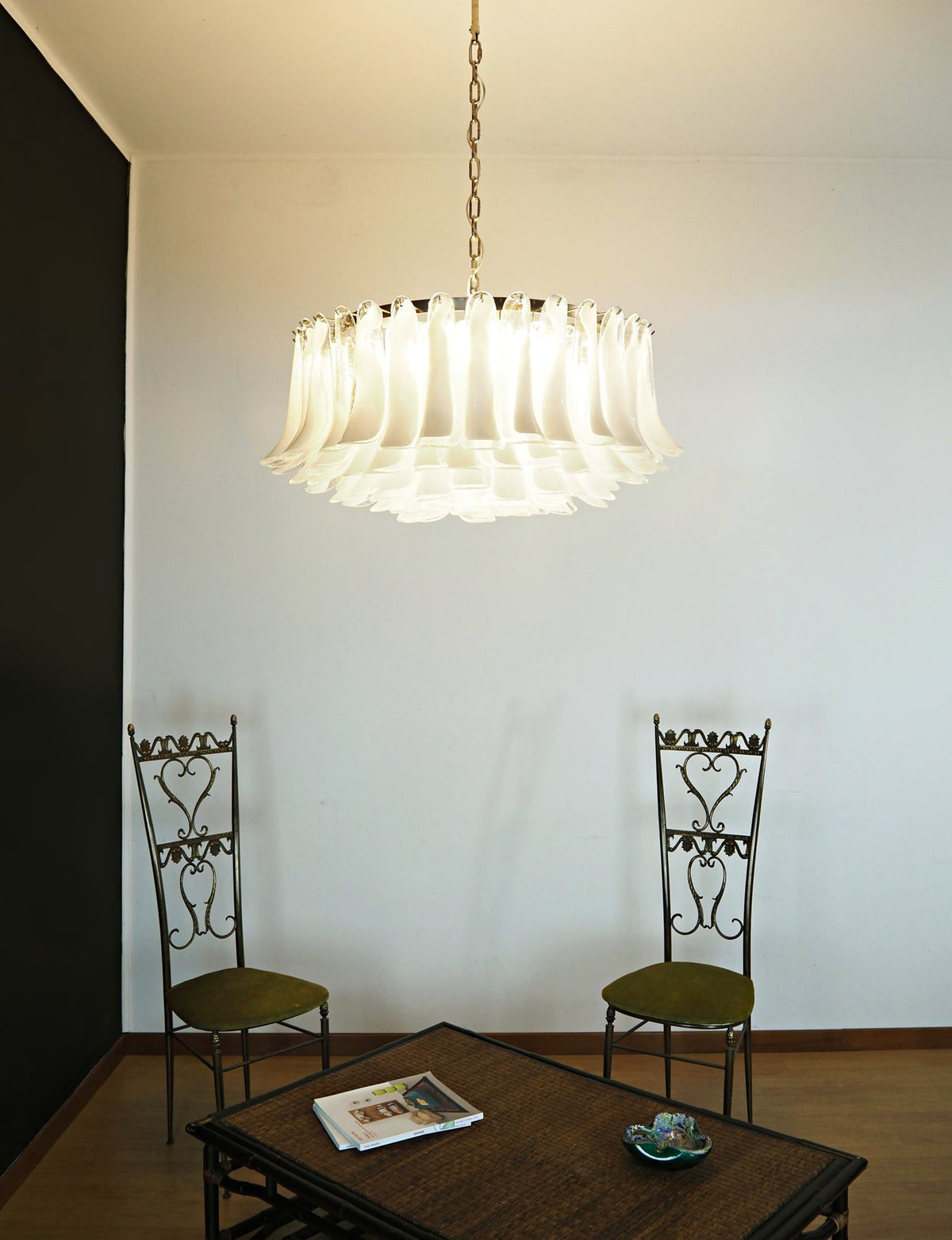 Petals White Murano Chandelier
