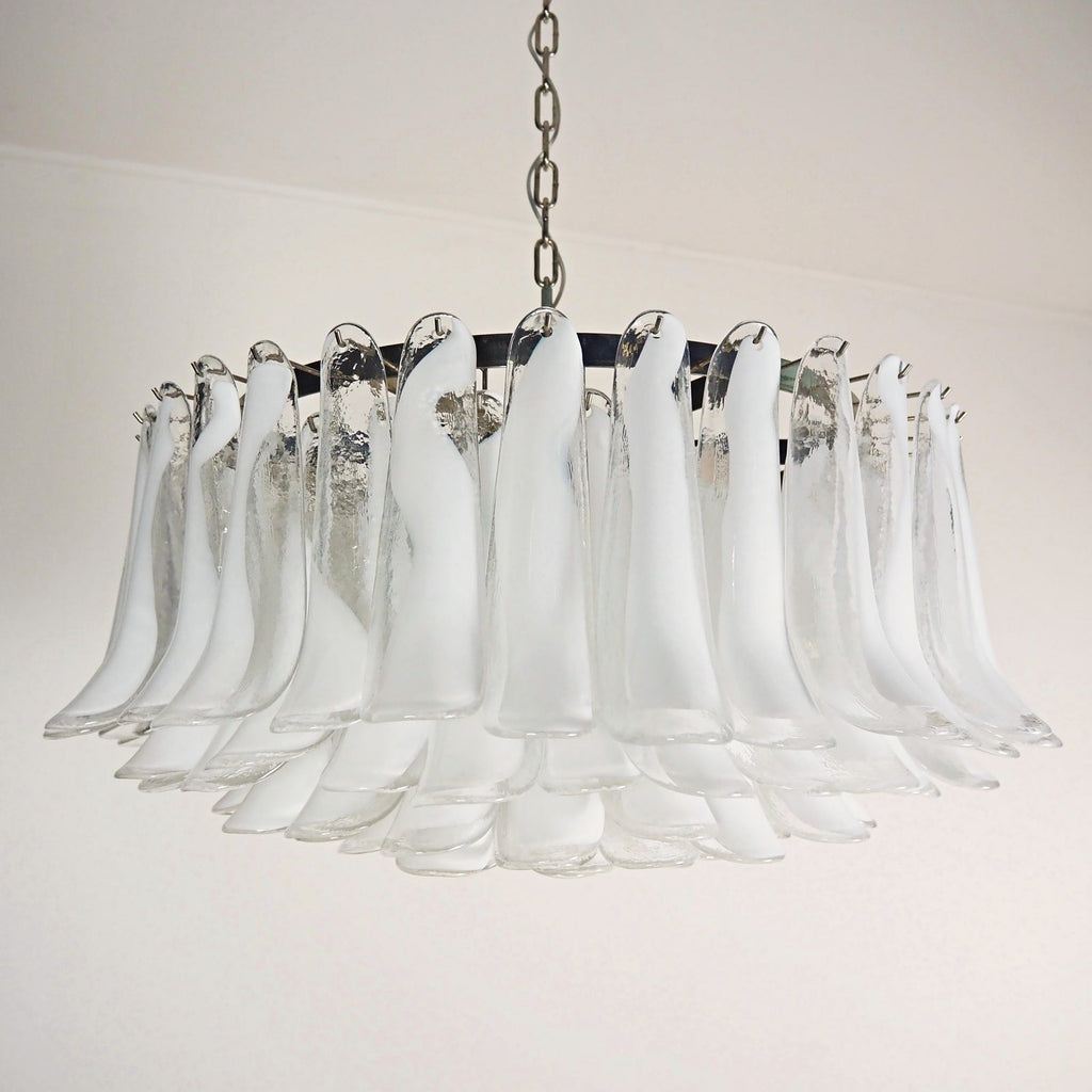 Petals White Murano Chandelier