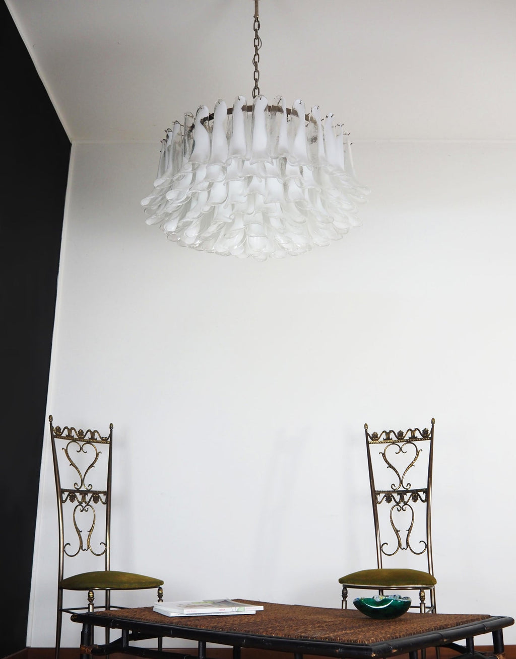 Petals White Murano Chandelier