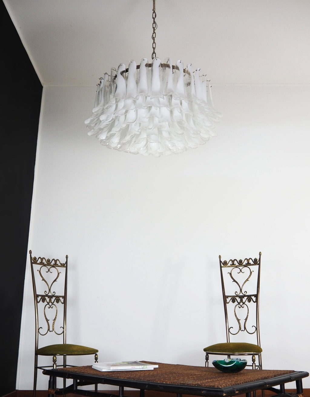 Petals White Murano Chandelier