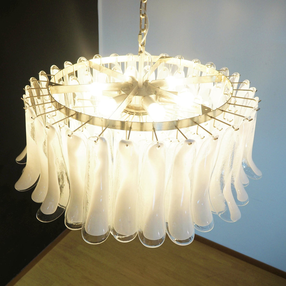Petals White Murano Chandelier