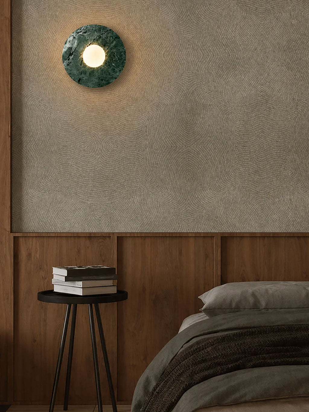 Pietraluna Round Stone Disc Wall Sconce