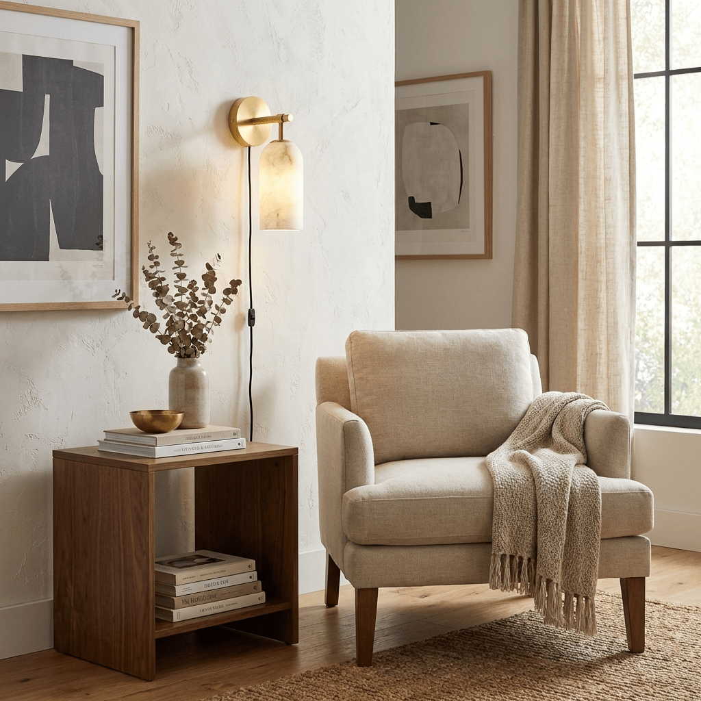 Pillar Alabaster Plug - in Wall Sconce