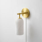 Pillar Alabaster Plug - in Wall Sconce