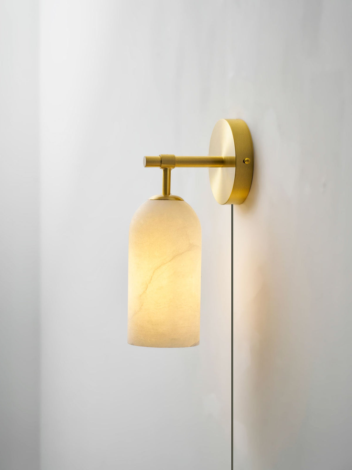 Pillar Alabaster Plug - in Wall Sconce