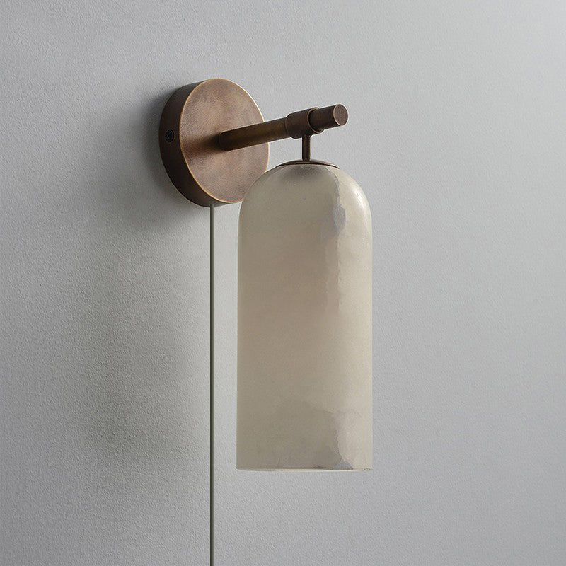 Pillar Alabaster Plug - in Wall Sconce