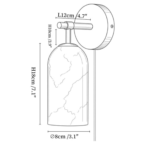 Pillar Alabaster Plug-in Wall Sconce