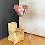 Pink Murano Disc Chandelier