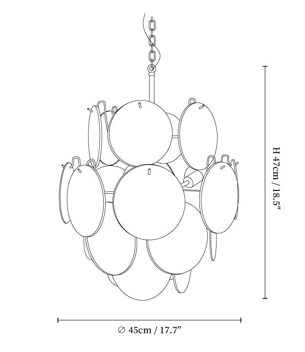 Pink Disc Glass Chandelier