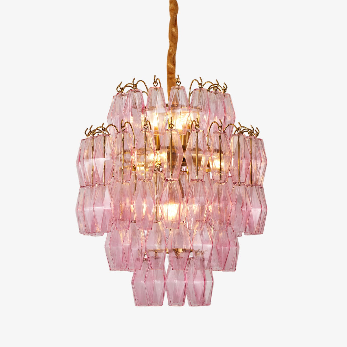 Pink Murano Glass Prism Chandelier