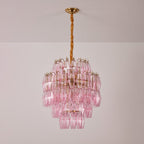 Pink Murano Glass Prism Chandelier