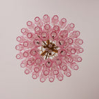 Pink Murano Glass Prism Chandelier