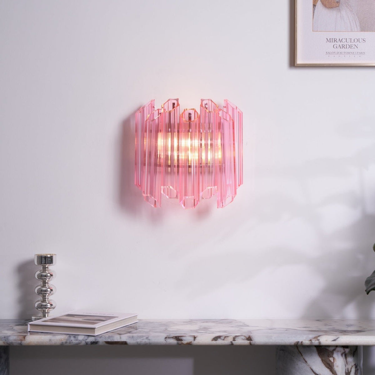 Pink Palermo Murano Wall Lamp