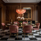 Pink Polygon Drop Chandelier