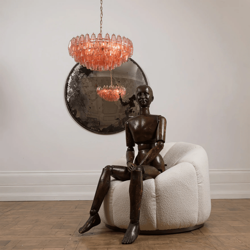 Pink Polygon Drop Chandelier