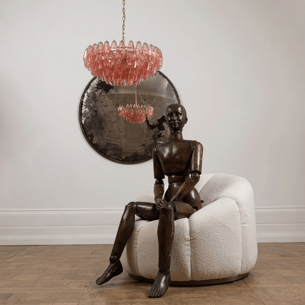 Pink Polygon Drop Chandelier