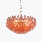 Pink Polygon Drop Chandelier